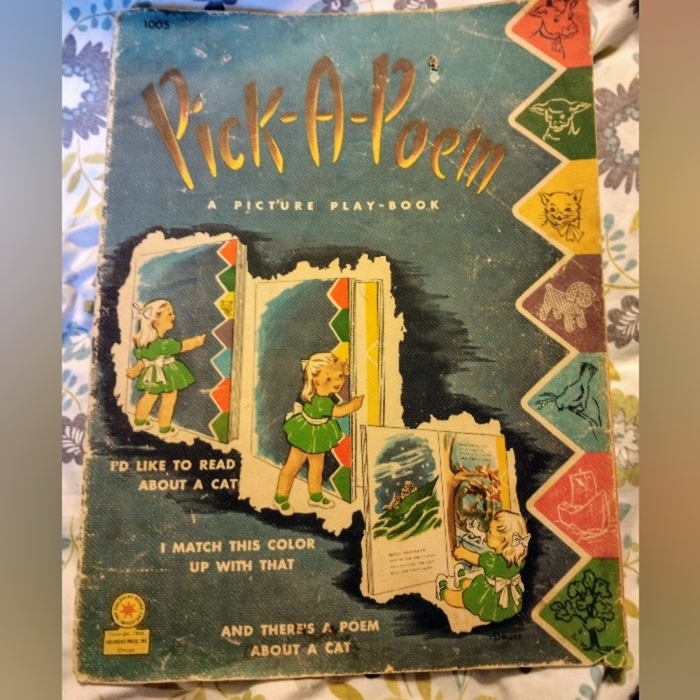 Vintage 1946 Pick A Poem Picture Play Book